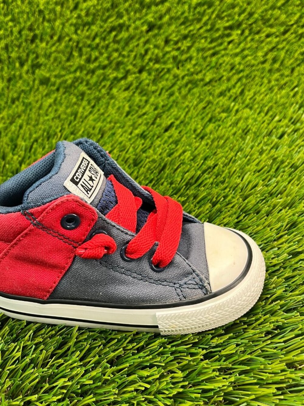 Converse All Star Baby Size 6C Blue Red White‎ Athletic Casual Shoes Sneakers